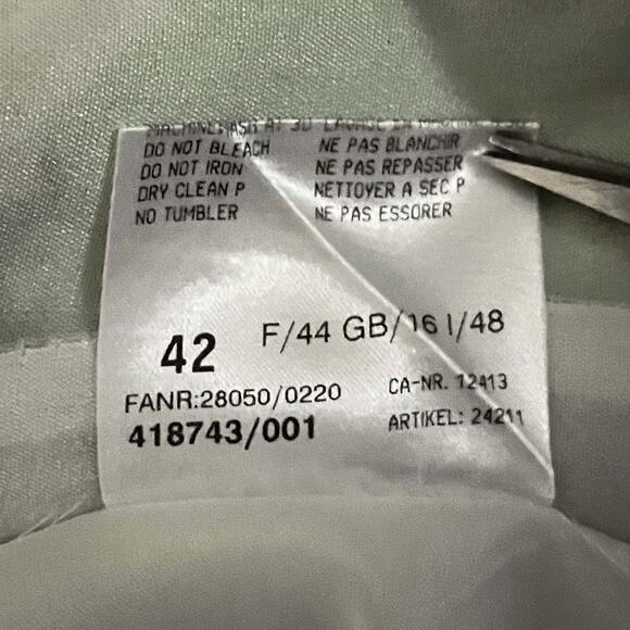 Basler Women's Lined Blazer Jacket Green White Watercolor Floral Pattern Size 42 - Picture 6 of 9